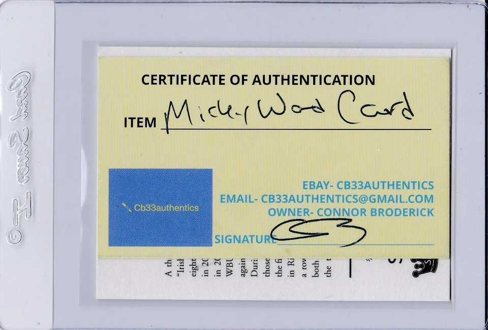 2018 Sport Kings #41 "Irish" Micky Ward Autograph Card w/ COA - Image 2 of 2