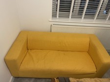 Modern 3 Seater Sofa with Spring Cushion, Fabric Sofa for Living Room