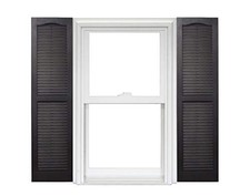 Polaris Homeside Open Louver Vinyl Shutters 1 Pair 14.5"W x 35"H, Black