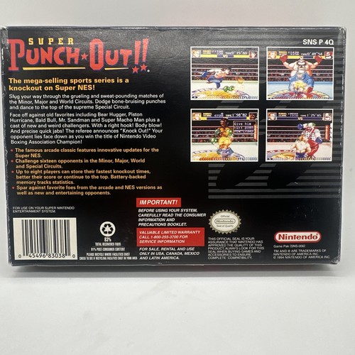 Super Punch-Out Super Nintendo SNES Original Box & Manual - Picture 2 of 10