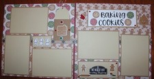 Baking Cookies scrapbook pages, 2 each 12 x 12 handmade premade assembled