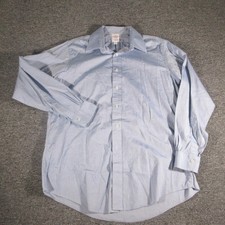 Brooks Brothers Dress Shirt Mens 16 34/35 Blue Solid Cotton Classic Fit Oxford