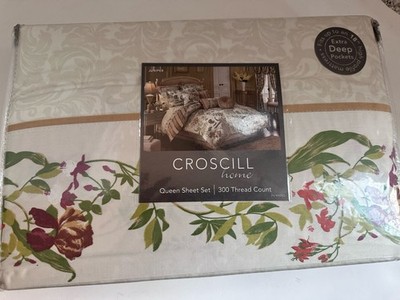 Croscill Home Queen Sheet Set Juniper/Multi 100% Combed Cotton