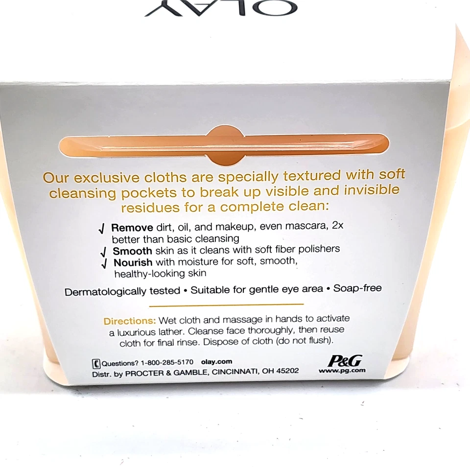 2 paños secos OLAY Daily Faciales Nutritivos Limpios 5 en 1 Activados por Agua 33 RARO Foto 4 de 4