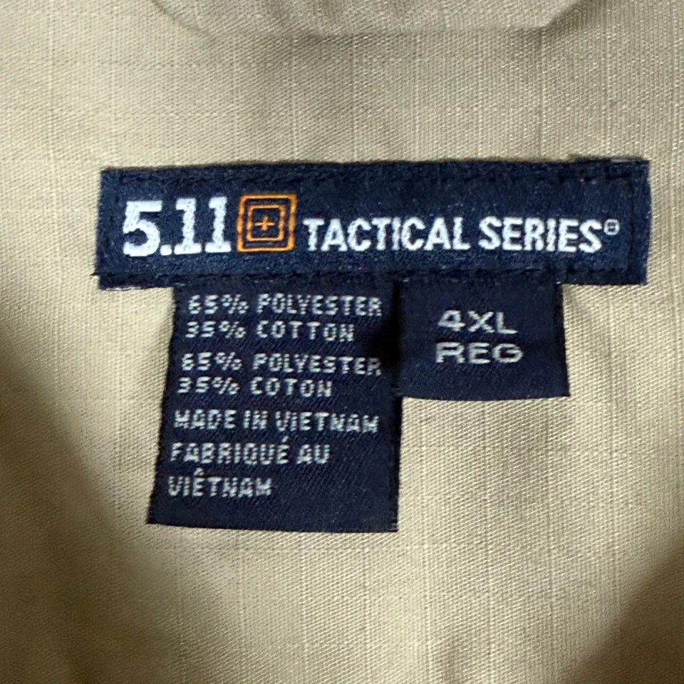 Camisa para hombre 5.11 Tactical Series abotonada manga corta trabajo informal tostado 4XL Foto 4 de 4