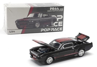 Pop Race 1:64 1967 Ford Shelby Mustang GT500 Dark Chrome Diecast