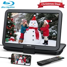 GOnavidio 16"/15.4" Portable DVD Player 1080P Swivel Screen USB/SD HDMI +Battery