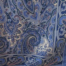 Liberty of London Silk Scarf Blue Paisley - 26" Square - 5509