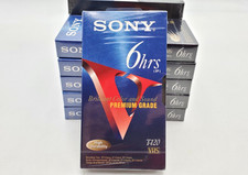 Lot Of 12 Sony Blank VHS Tapes 6 HR Premium Grade T-120VF Brand New Sealed