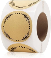 500 Pcs 2 Inch Kraft Label Stickers for Jars Lids Canning Mason Bottles Pantry U