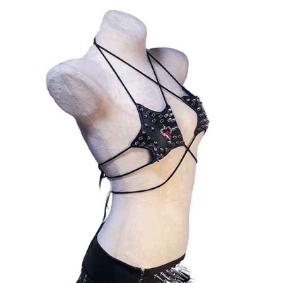 Goth Bra Tops Emo Kleidung Spiked Y2K Gothic Tank Grunge Punk Rock Klamotten