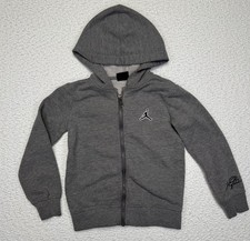 Jordan Hoodie Boys XS 4 Full Zip-Up Gray Jumpman