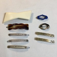 Lot of 9 Vintage Hair Clip Pin Barrettes Assorted Made in France