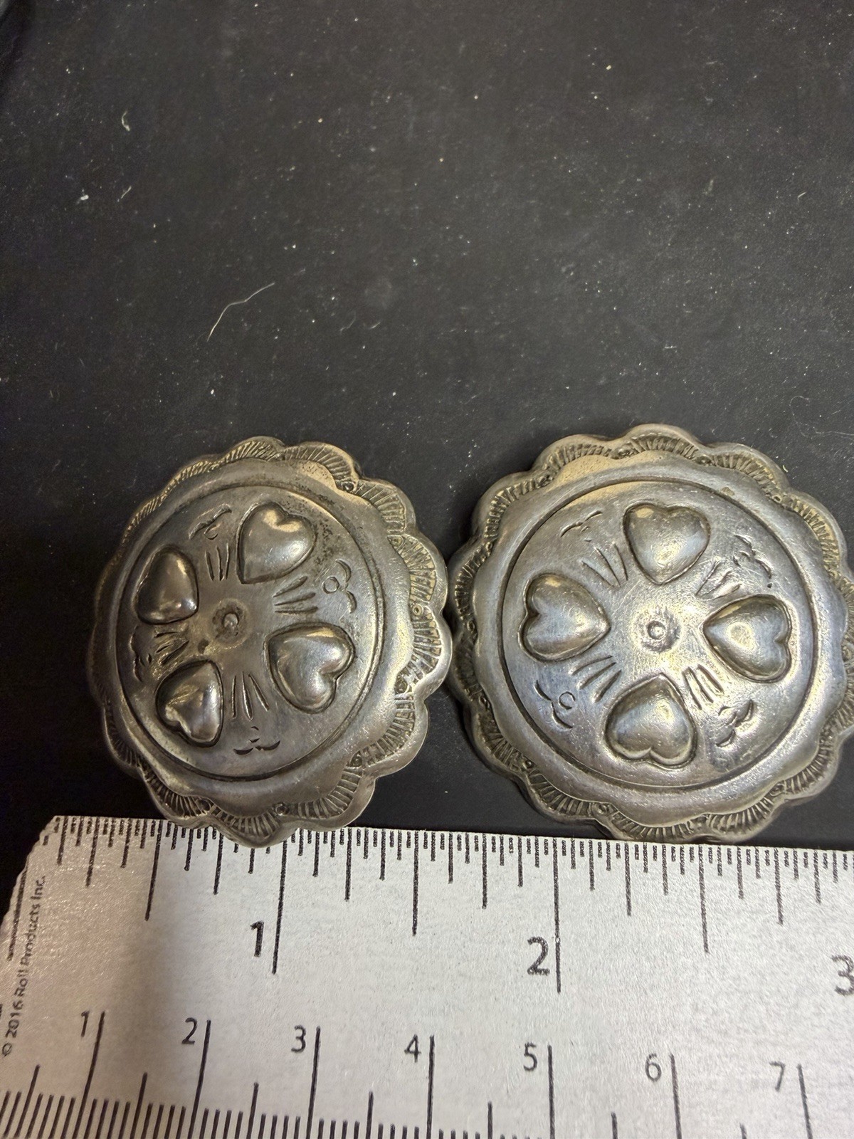 Sterling Silver Circle Pressed Concho Earrings Pi… - image 3