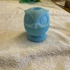 Vintage Fenton, Blue Satin Glass, Owl, Ferry Lamp, Manufactured By Fenton Art ￼