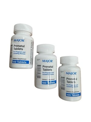 Major Pharmaceuticals Prenatal Vitamins Tablets Dietary Supplement - 3 Pack