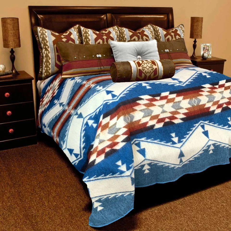 EXTRA LARGE SOFT & WARM ALPACA WOOL BLANKET 75"x90" SOUTH AMERICAN DESIGN - Image 2 of 4