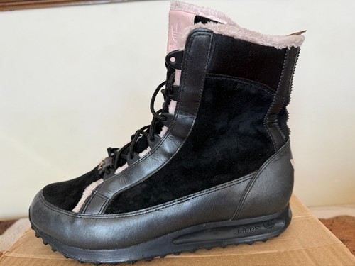 Adidas Boots Womens UK 6 Black Pink Fur Lining - Picture 13 of 18