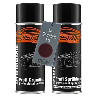 Motorradlack Spraydosen Set für Kawasaki L2 Dark Candy Red Perl Grund Basislack