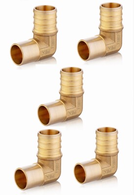 5PCS EFIELD Pex 3/4'' X3/4'' FEMALE SWEAT ELBOW BRASS CRIMP FITTINGS.LEAD FREE