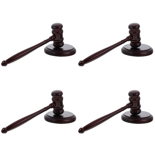4 Sets Court Judge Hammer Wooden Work Gavels Auction Bridesmaids Labels