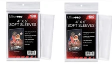 Ultra PRO 4”x6” Inch Soft Sleeves Photos Sports Cards Postcards 2 Packs of 100