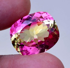 Natural Bi-Color Pitambari Sapphire 20.80 Ct Cushion IF Certified Loose Gemstone