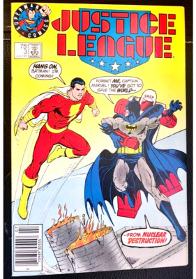 Superman Batman Shazam Justice League # 3 Very Rare DC 1987 Test Logo Variant !