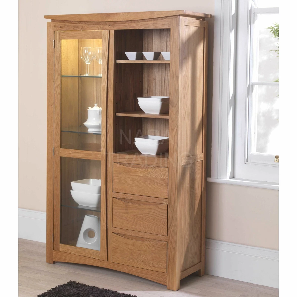 Oak display cabinet next online