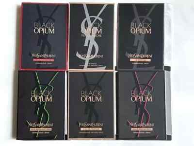 Yves Saint Laurent Black Opium Perfume Collection Sample Spray 6pc Set
