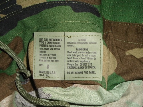 USGI Woodland Camo Hot Weather Type II Ripstop Jungle Boonie Hat Cap All Sizes - Picture 21 of 22