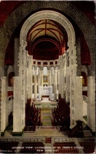 Vintage Postcard Interior CATHEDRAL OF SI. JOHN'S DIVINE NEW YORK JS3