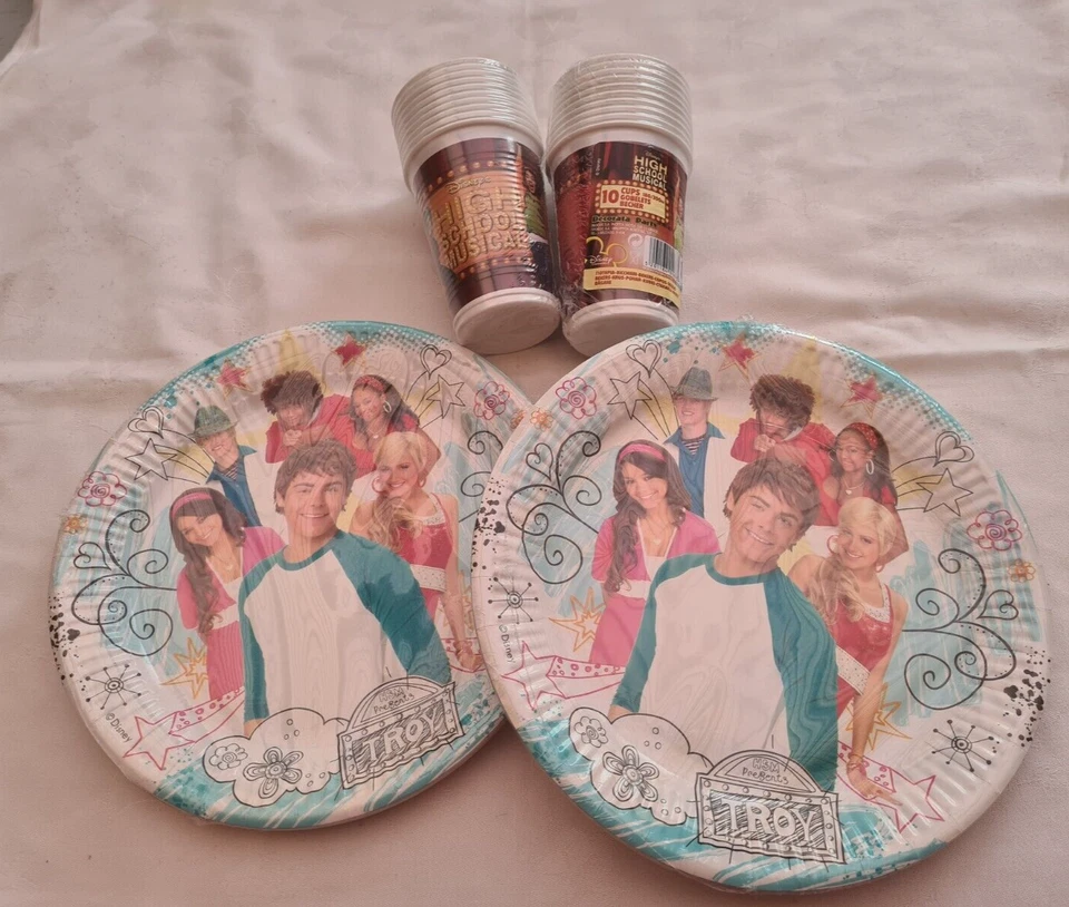 Platos y tazas de papel x 2 paquetes de cada fiesta de cumpleaños musical de secundaria 4763 Foto 3 de 4