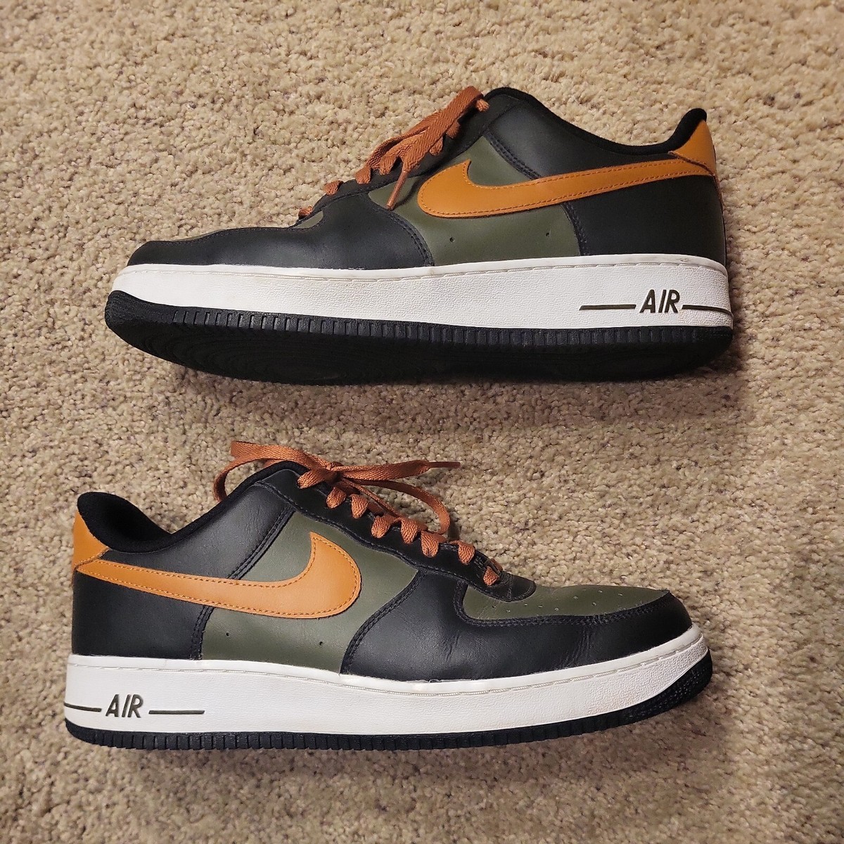 Size 12.5 - Nike Air Force 1 '07 LV8 Hoops - Black green Orange | eBay