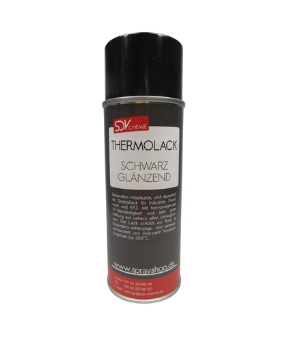 THERMOLACK SCHWARZ GLÄNZEND 300°C 1x 400ml Auspufflack Ofenlack Grill Hitzelack