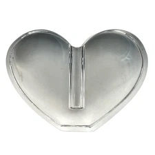 Crystal heart shaped candle holder decor 3.5”x 2.5”