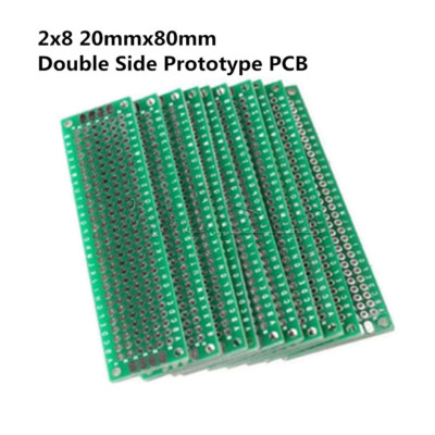 10Stks Double Side Prototype PCB Bread board Tinned Universal 2x8 cm 20x80 mm