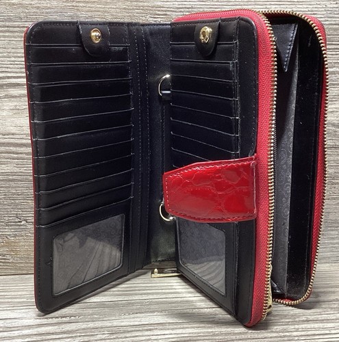 Clutch Purse Cross Body Red Patent Pebble Leather No Strap Vera May Australia - Picture 14 of 18