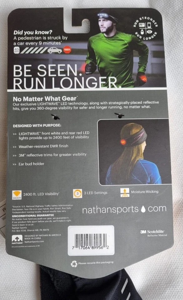 Diadema LED para correr Nathan Sports Junta Nueva Otra Foto 2 de 4
