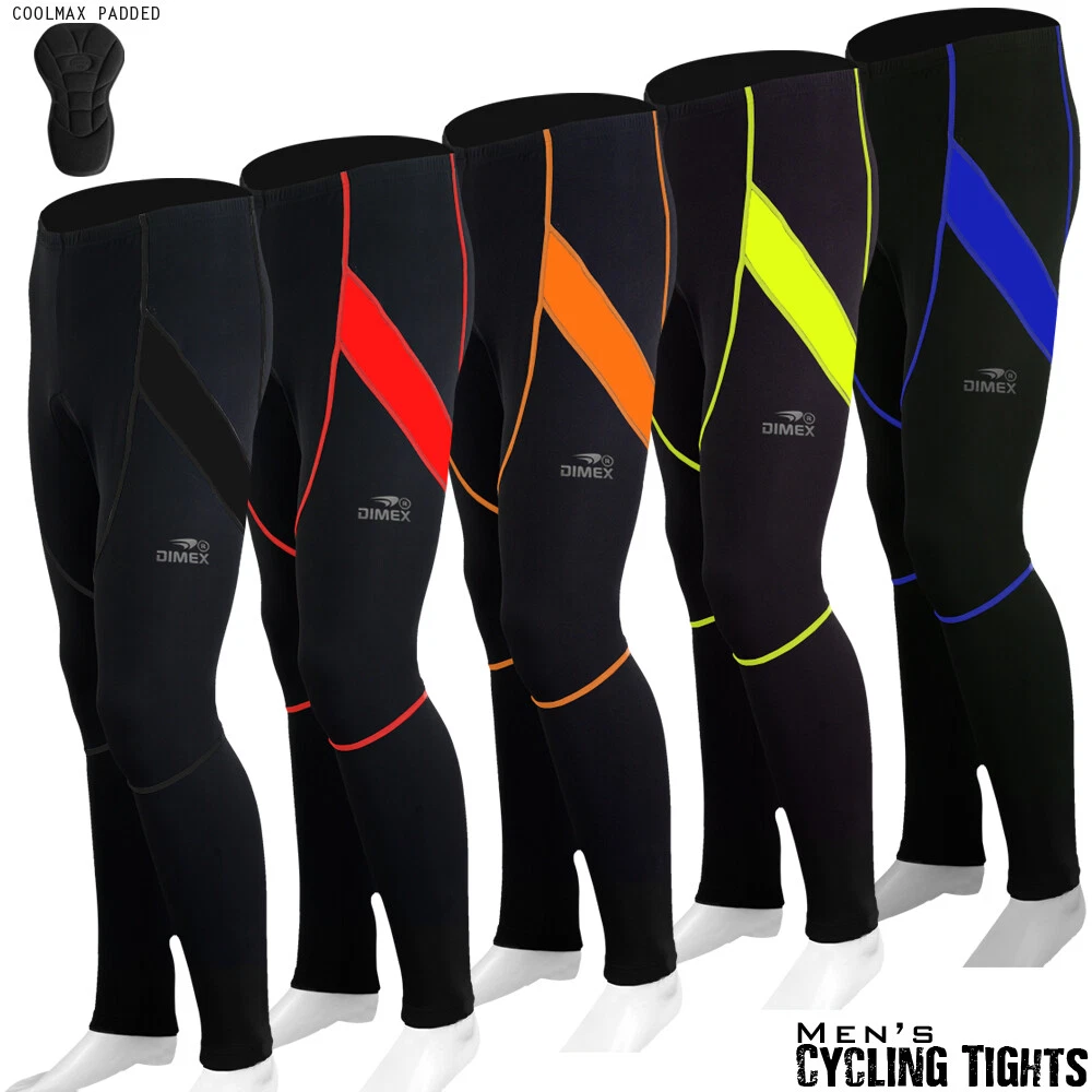 Mens Cycling Trousers Padded Tights Thermal Long Pants Cycle