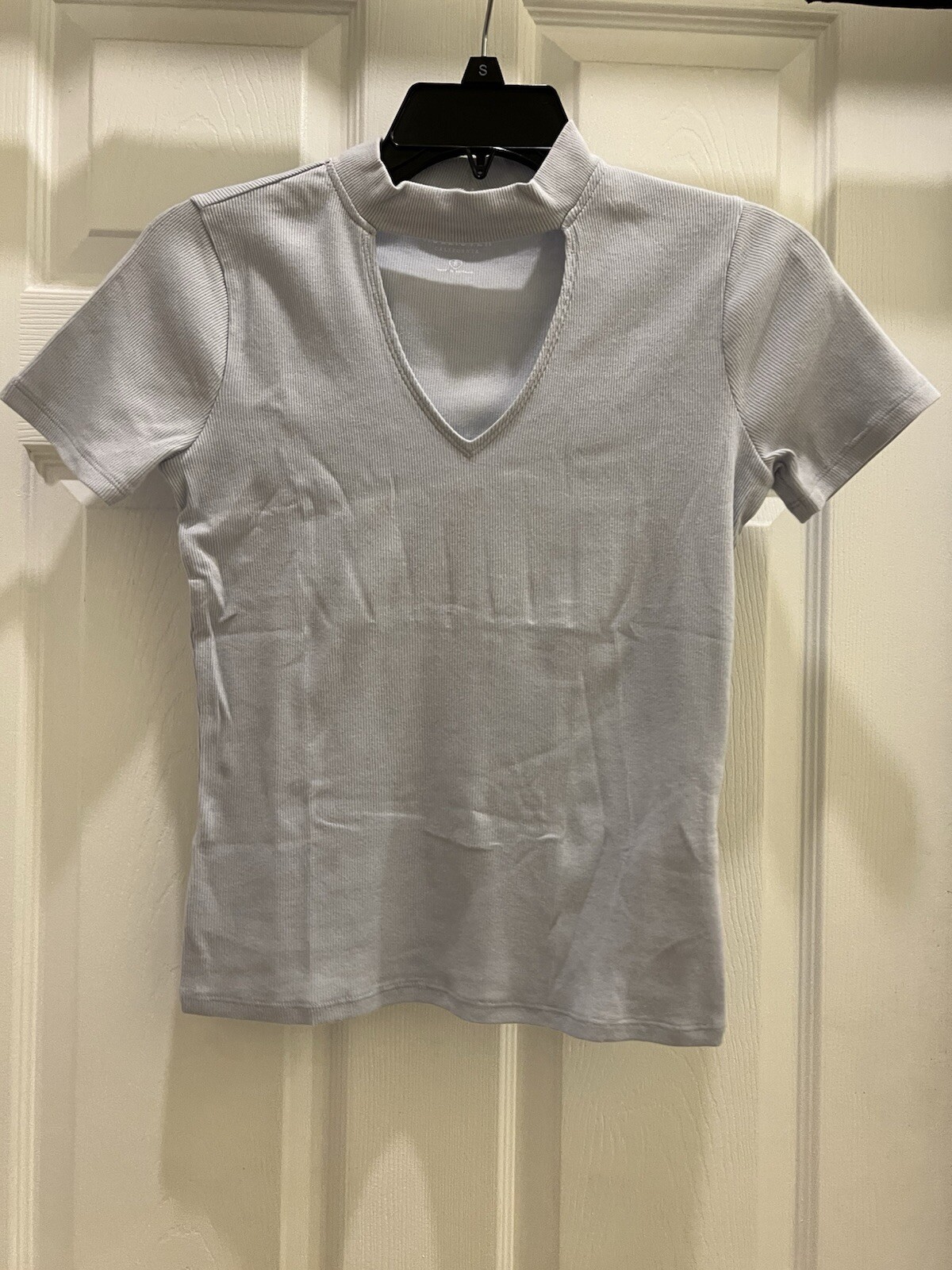 Hollister Juniors Womens Baby Tee Short Sleeve Blue Size S Cropped