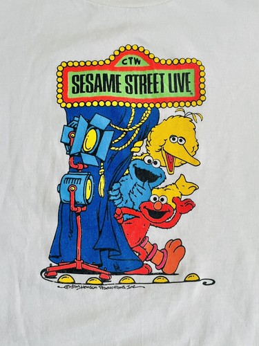 VTG Sesame Street Live Single Stitch Shirt Big Bird Cookie Monster Elmo Kids M/L - Picture 2 of 9