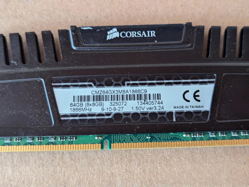 CORSAIR VENGEANCE CMZ64GX3M8A1866C9 8GB 1866MHZ DDR3 MEMORY RAM A3-5(13) - Image 3 of 4