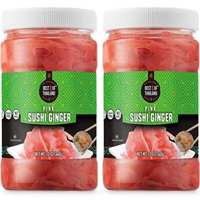 Best of Thailand Japanese Pink Pickled Sushi Ginger |  Assorted Colors , Sizes 