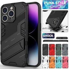 For iPhone 16 15 14 13 12 11 Pro Max 8 7 Plus Shockproof Armor Case Stand Cover