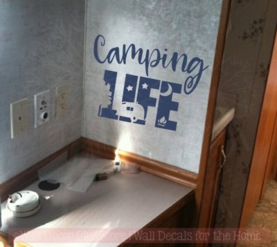 Camping Life RV Camper Vinyl Art Quote Decals Glamper Wall Stickers Decor 