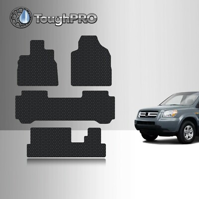 #ad ToughPRO Floor Mats 3rd Row Black For Honda Pilot All Weather 2005 2008 $99.95
