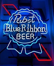 19"x15" Pabst Blue Ribbon Beer Neon Sign Light Beer Bar Pub Wall Hanging Artwork