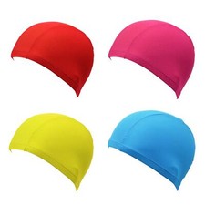 4 Pack Nylon Spandex Fabric Swim Cap for Kids and Adultnot for Long Hair