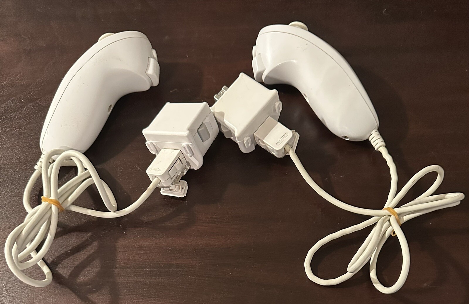 Official Nintendo Wii Motion Plus Adapter White RVL-026 with Nunchucks Lot of 2